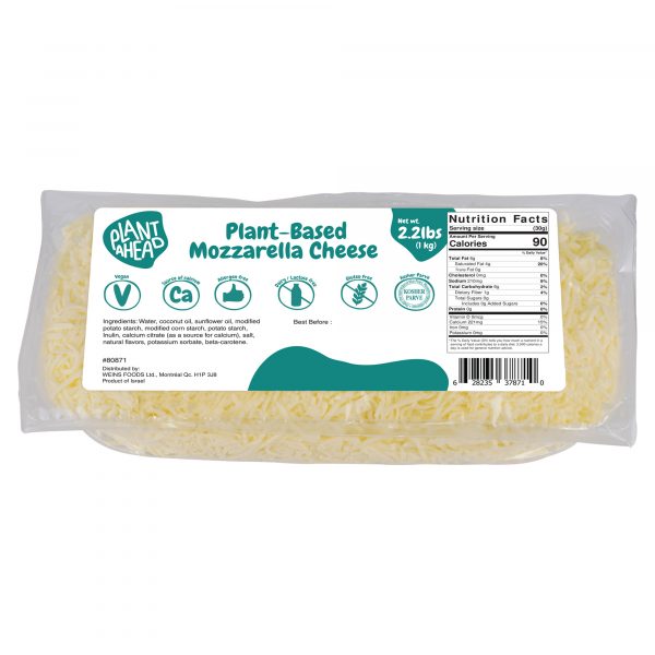 Fromage mozzarella à base de plantes rapé (végan)